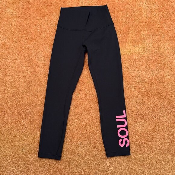 Like New Lululemon X Soulcycle Wunder Under Crop High-Rise 23" Black Leggings 4 - Picture 2 of 11